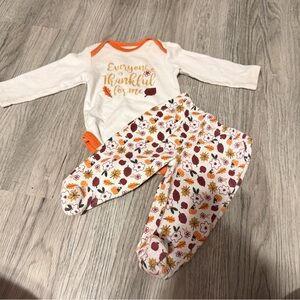 Baby Gear Cream and Orange Thanksgiving Set